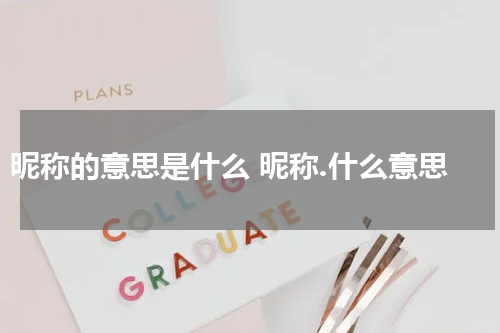 昵称的意思是什么 昵称.什么意思