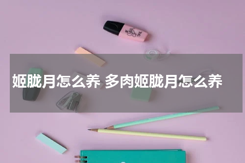 姬胧月怎么养 多肉姬胧月怎么养