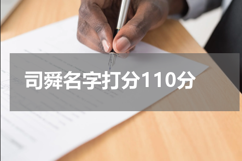 司舜名字打分110分