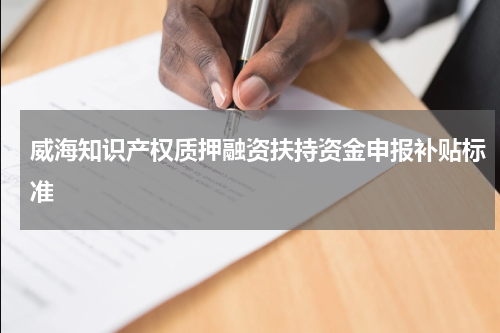 威海知识产权质押融资扶持资金申报补贴标准