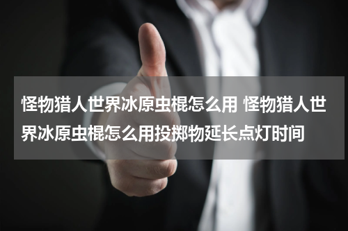 怪物猎人世界冰原虫棍怎么用 怪物猎人世界冰原虫棍怎么用投掷物延长点灯时间