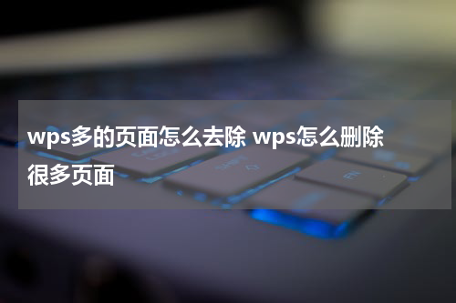 wps多的页面怎么去除 wps怎么删除很多页面