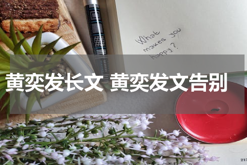 黄奕发长文 黄奕发文告别