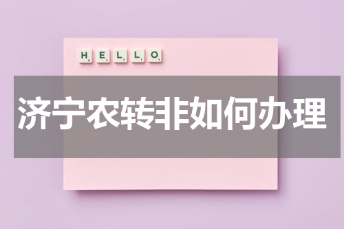 济宁农转非如何办理