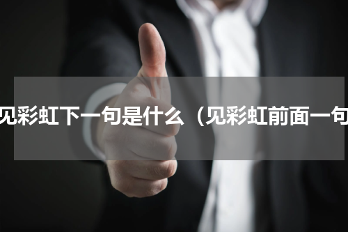 又见彩虹下一句是什么（见彩虹前面一句）